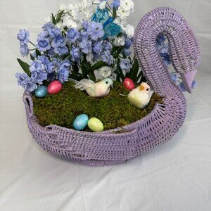 Easter Lavender Swan w/Birds, Eggs & Butterflies